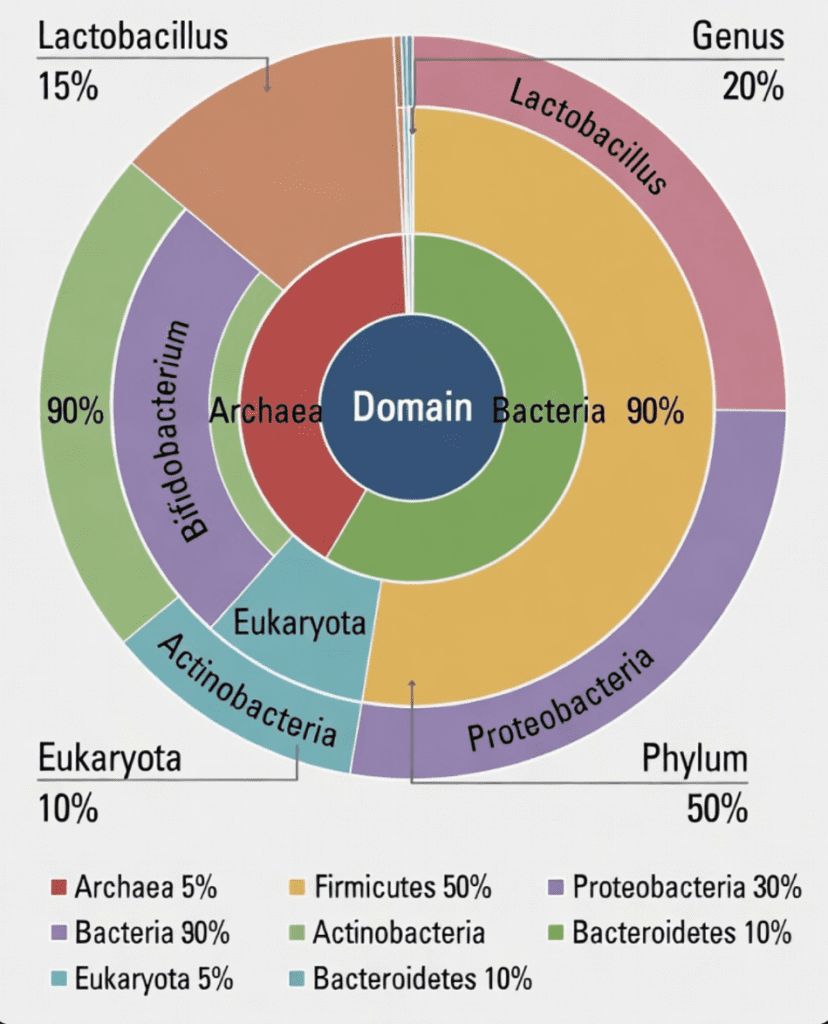 Example of microbial community composition obtained from 16S sequencing.